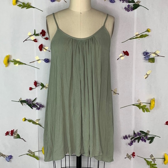 Elan Olive Green Strappy Mini Dress
